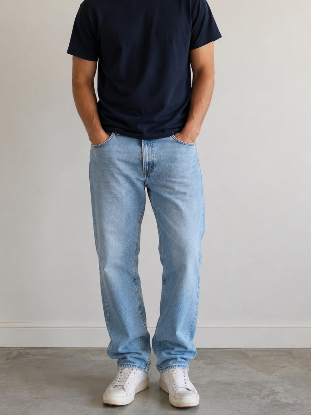 Old Navy Men's Athletic Taper Denim Jeans Built In Flex Size 42X30 Light Blue